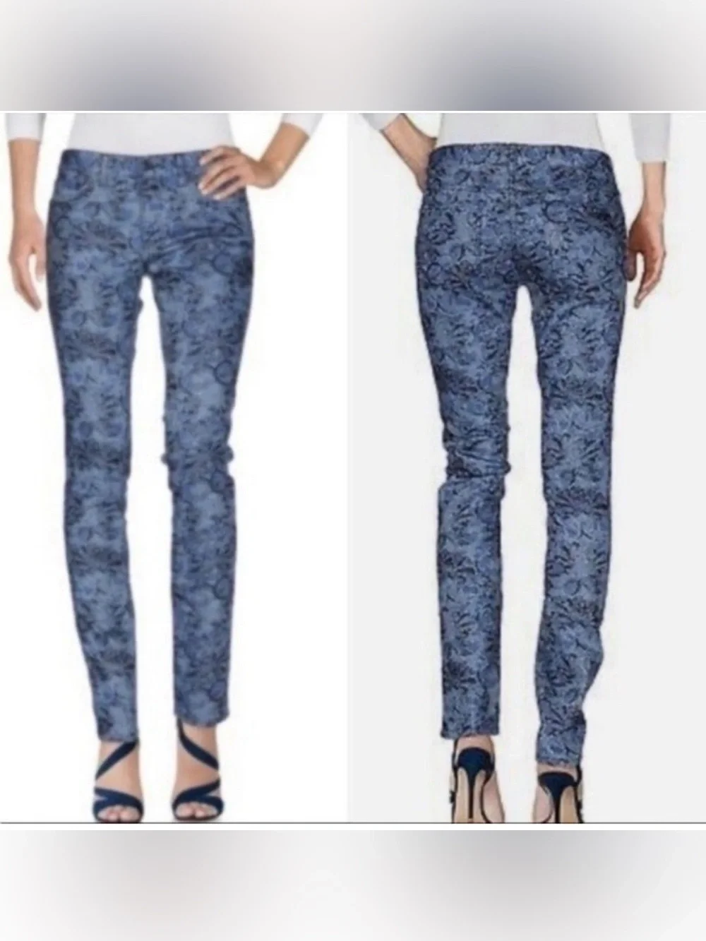 NWT TORY BURCH PRINTED FLORAL IVY SUPER SKINNY JEANS Size 29